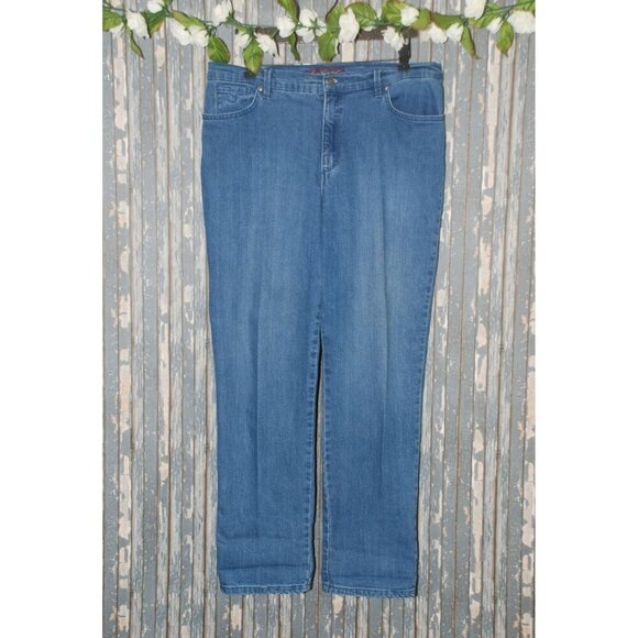 Gloria Vanderbilt Amanda Jeans Light Wash Blue Ladies Size 16 Stretch Straight C - Picture 1 of 9
